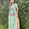 Vestido Longo Fendas Frida Verde Alecrim