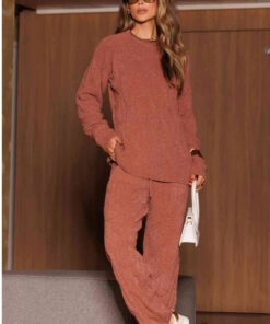 Conjunto Tricô Rosè com textura