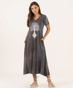 Vestido Tie Dye Árvore Da Vida