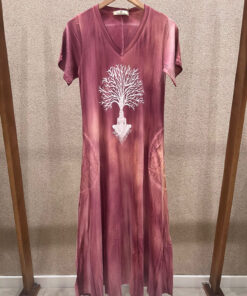 Vestido Tie Dye Árvore da Vida Vermelho