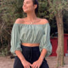 Cropped Bufante Verde Alecrim