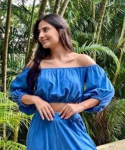 Cropped Bufante Azul