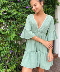 Vestido Boho Verde Alecrim