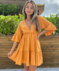 Vestido Boho Laranja Telha