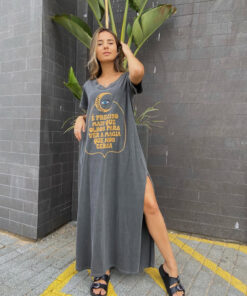 Vestido Longo Fendas É Preciso Mais que Olhos